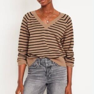 Old Navy SoSoft V Neck Striped Sweater